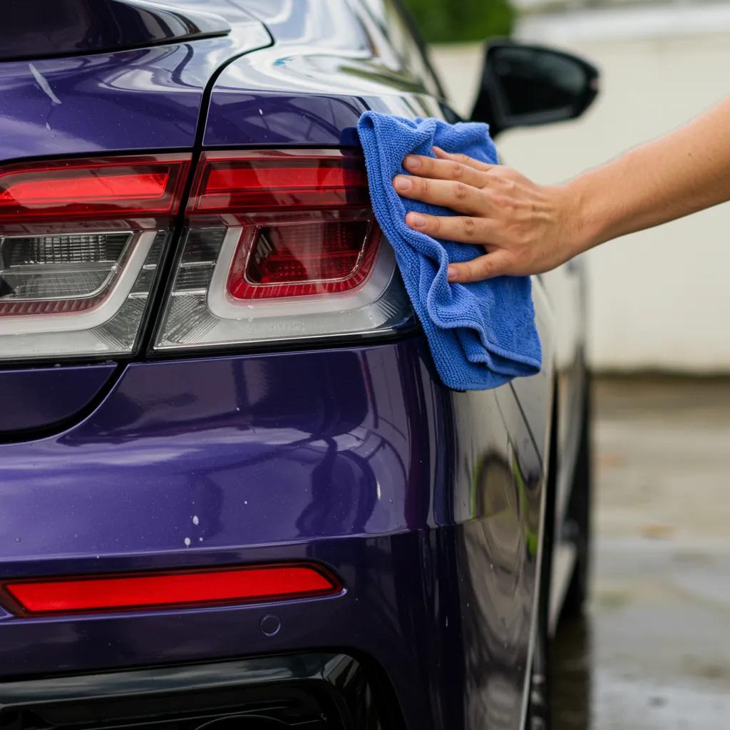Person washing a car with custom paint finish, demonstrating care and maintenance techniques for unique car paint