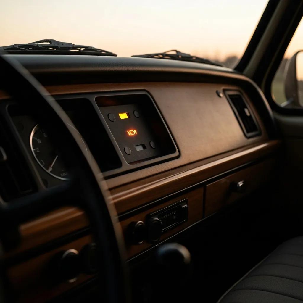 Car dashboard with check engine light on, highlighting engine diagnostics