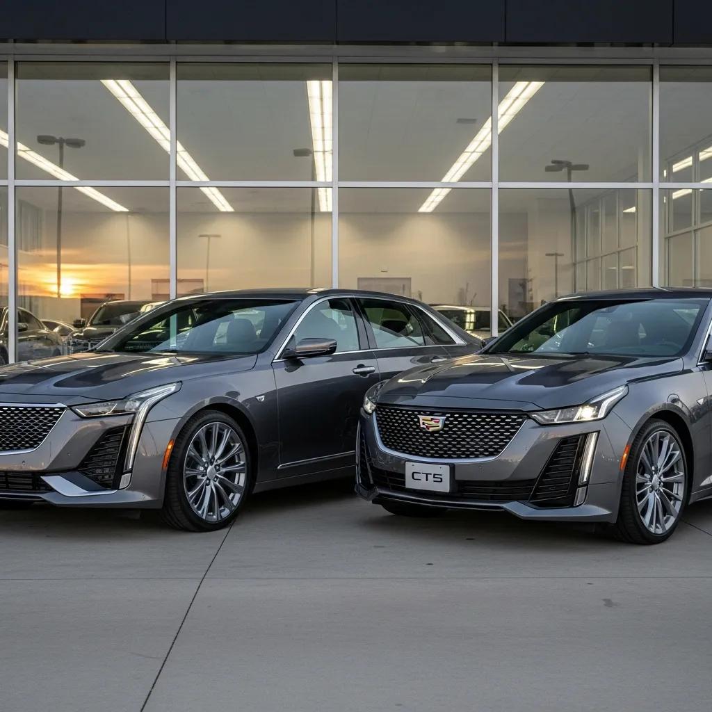 Comparison of Cadillac CT5 and CT6, showcasing design and size differences