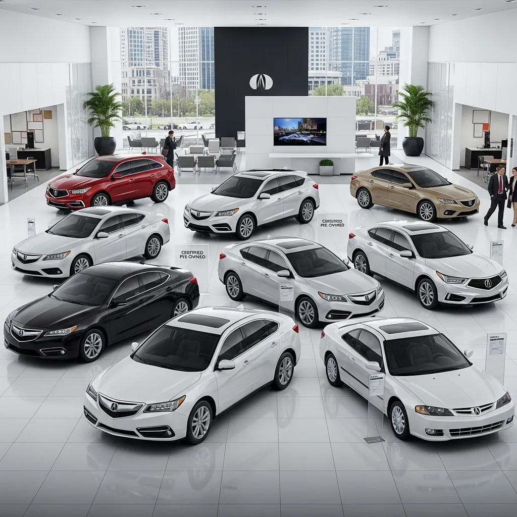 Lineup of used Acura models available in Columbus, showcasing variety and luxury