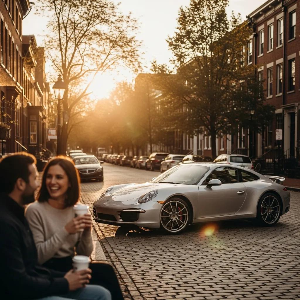Luxury car in a scenic Columbus setting, representing car financing and payment estimation