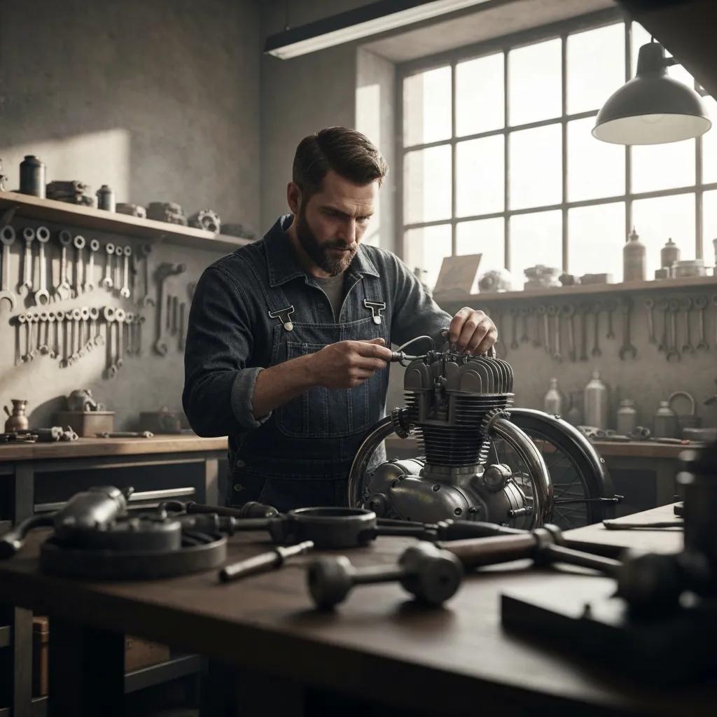 Mechanic presenting a car repair estimate in a busy workshop
