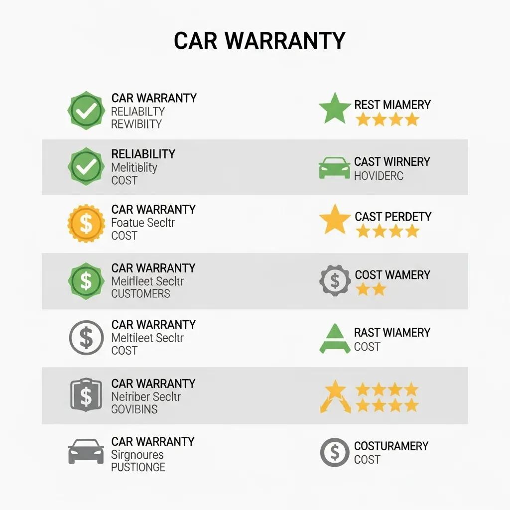 Visual comparison of top extended car warranty providers